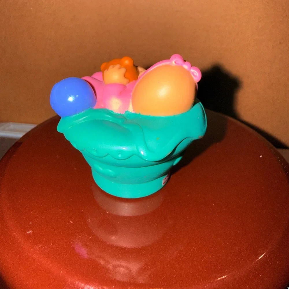 Fisher-Price Little People Baby Girl Teddy‎ Bear Figure 2001 Teal Good Vintage
